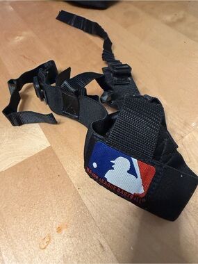 MLB Black Strap Bib with Red, White & Blue League Logo